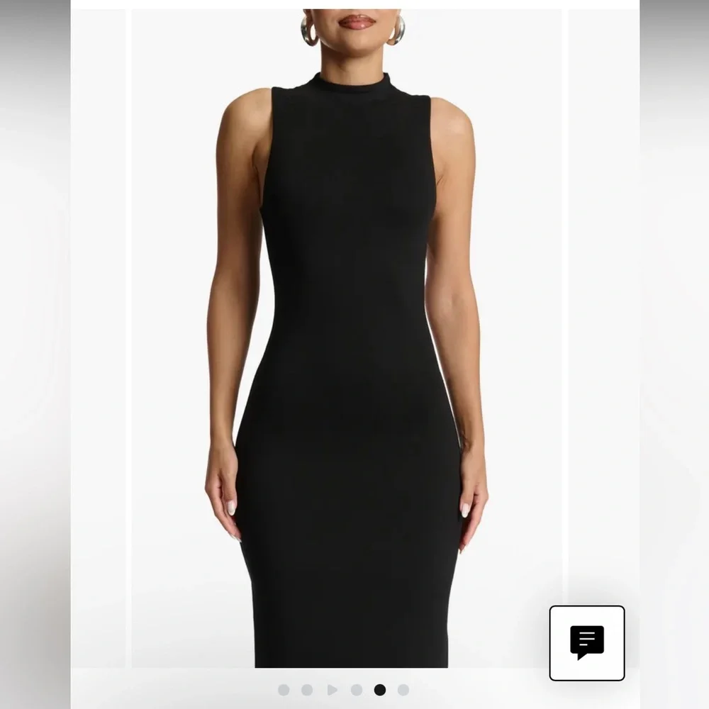 Naked Wardrobe Mock Neck Black Maxi Dress 🖤 - Picture 5 of 13